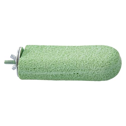 Poo4kark Kunstharz Vogelstangen für Käfige, rutschfestes Kauspielzeug, Kalziumspielzeug zur geistigen Anregung (Light Green3, 12X6.5cm) von Poo4kark