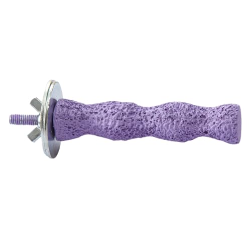 Poo4kark Kunstharz Vogelstangen für Käfige, rutschfestes Kauspielzeug, Kalziumspielzeug zur geistigen Anregung (Light Purple1, 12.5X2.8cm) von Poo4kark