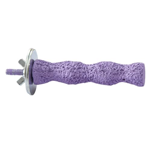 Poo4kark Kunstharz Vogelstangen für Käfige, rutschfestes Kauspielzeug, Kalziumspielzeug zur geistigen Anregung (Light Purple2, 12.5X2.8cm) von Poo4kark