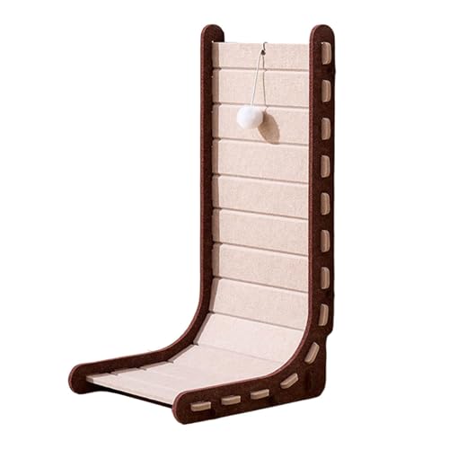 Poo4kark L-förmiges Kratzbrett, Verschleiß- und Spänefrei Katzenspielzeug, Vertikales Wand Ecke Katzenbett integriert, Kratzfest, Extra Großes Filz Katzenkratzbrett (Beige, 60x33x30CM) von Poo4kark