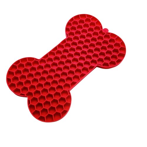 Poo4kark Leckmatten-Pads für langsame Futterspender mit Saugnäpfen für Hunde Katzen, Leckmatten-Pad für Hunde, langsame Futterspender für Katzen, Nassfutter (B, 18x11cm) von Poo4kark