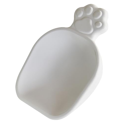 Poo4kark Niedlicher Tierfutterlöffel für Hunde, Katzen, Frettchen, Kaninchen, Vögel, Futter mit Kieselgur zur Kontrolle der Luftfeuchtigkeit Frischhaltung (kurzer) (White, 11X7X3CM) von Poo4kark