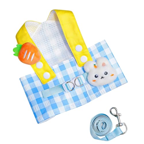 Poo4kark Niedliches verstellbares Hundegeschirr Leine mit Kaninchenmotiv für kleine Hunde Katzen, bequem (C, M) von Poo4kark