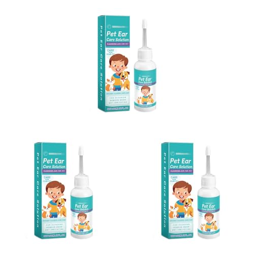 Poo4kark Ohrenpflege Ohrenreiniger für Hunde und Katzen, 60ML Hund Ohrentropfen stoppen Ohren Entzündungen und Juckreiz, Hundeohrschmalz, Geruchsentferner (3PCS, 60ML) von Poo4kark