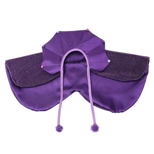 Poo4kark Outdoor Katzen-Halloween-Kostüme, glitzernde Halloween-Hundekleidung, Katzen-Hexenkostüm, stilvolles Haustier-Outfit, Hundekostüm für Party-Events, Anzieh-Fotografie (Purple1, 48cm) von Poo4kark