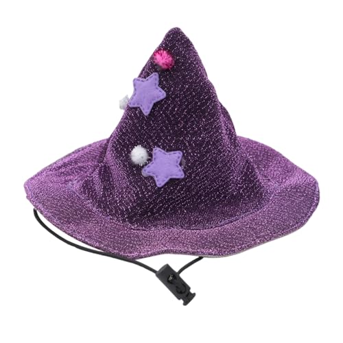 Poo4kark Outdoor Katzen-Halloween-Kostüme, glitzernde Halloween-Hundekleidung, Katzen-Hexenkostüm, stilvolles Haustier-Outfit, Hundekostüm für Party-Events, Anzieh-Fotografie (Purple2, 13cm) von Poo4kark