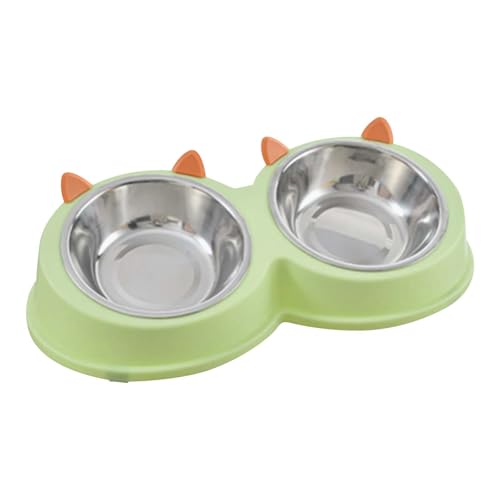 Poo4kark Outdoor Niedlicher verspielter Futternapf Edelstahl in Katzenohrform, Doppelnapf, Futternapf für Katzen Hunde, Futternapf in, Futternapf für Hunde, Wassernapf, Futternapf für den (D, 30.00) von Poo4kark