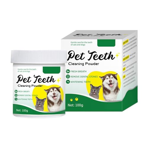 Poo4kark Outdoor Zahnreinigungspulver reduziert Steine, Zahnreinigungspulver für Hunde Katzen, Mundreinigungspulver gegen Mundgeruch (Green, 7.1cm) von Poo4kark