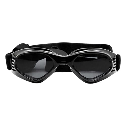 Poo4kark Oval Sonnenbrille für Hunde UV-Schutzbrille mit verstellbarem Gurt, Hund Winddichte Antibeschlagbrille, Wasserdichter Hundebrille Dog Sunglasses (Schwarz, As Show) von Poo4kark