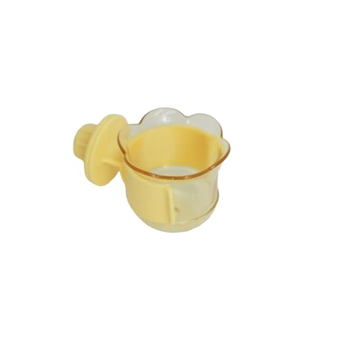Poo4kark PET Schüssel Mit Clip Feeder Langlebig Wasser Schüssel Fütterung Tasse Geeignet Für Spatzen Vögel Kleine Tiere (Yellow, 5cm) von Poo4kark