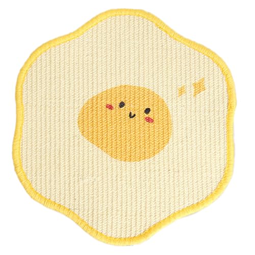 Poo4kark PET Sisal-Kratzmatte für Katzen – Kratzschutz für Wände, Sofas, Schränke, Türen Teppiche. Kratzbrett mit Klettverschluss (Yellow, A) von Poo4kark