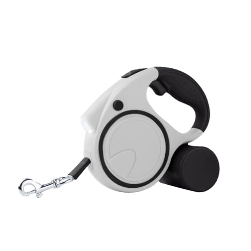 Poo4kark Pet 16 Fuß Lange einziehbare Hundeleine mit Licht Hundekotbeutelspender, einziehbare Hundeleine, Trainingsleine zum Spazierengehen, verbessertes Verriegelungssystem, (A, 15.5x14cm) von Poo4kark