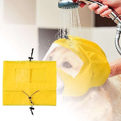 Poo4kark Pet 30x24,5 cm Transparente Hundeduschhaube Hundeschwimmohrschutzabdeckung Kopfabdeckung Badewasserprävention Kopfabdeckung (A, 30x24.5cm) von Poo4kark