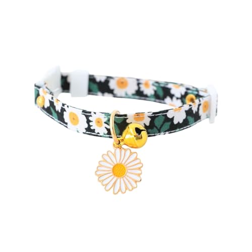 Poo4kark Pet Abnehmbares Katzenhalsband mit Anhängerhalsband Schwarz Blau Geeignet für weibliche männliche Katzen (Black, 18cm) von Poo4kark