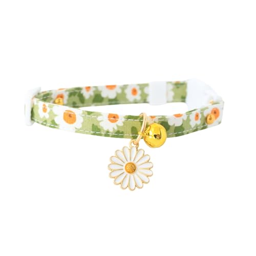 Poo4kark Pet Abnehmbares Katzenhalsband mit Anhängerhalsband Schwarz Blau Geeignet für weibliche männliche Katzen (Green, 18cm) von Poo4kark