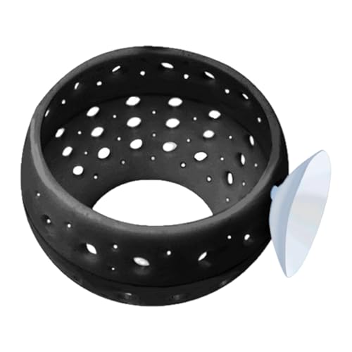 Poo4kark Pet Aquarium-Dekorationen, Fischtank-Tunnel mit Saugnäpfen für Unterwasserlandschaften Fischspielversteck (Black, 8X5cm) von Poo4kark