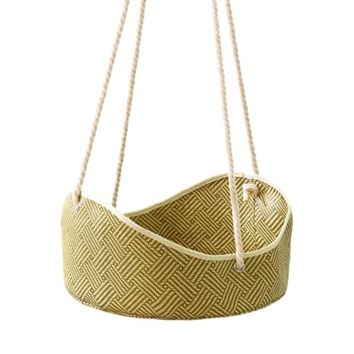 Poo4kark Pet Atmungsaktiver Haustierkäfig mit Metallhaken, Rattan gewebtem Katzenkäfig für Kaninchen, kleine Hunde (B, One Size) von Poo4kark