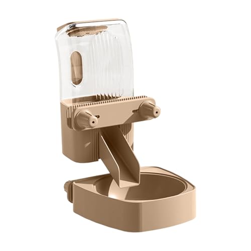 Poo4kark Pet Automatischer Futterspender für Katzen, Hunde Kaninchen, 65°-Neigungsdesign, Frische-Arretierungsknopf, Verstellbarer Futterspender für den Innenbereich, langlebiges (Brown, 31cm) von Poo4kark