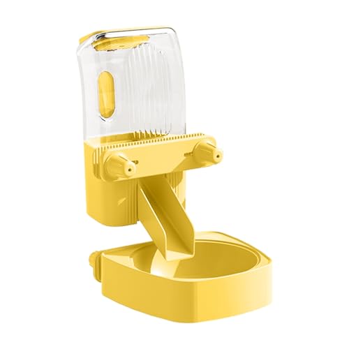 Poo4kark Pet Automatischer Futterspender für Katzen, Hunde Kaninchen, 65°-Neigungsdesign, Frische-Arretierungsknopf, Verstellbarer Futterspender für den Innenbereich, langlebiges (Yellow, 31cm) von Poo4kark