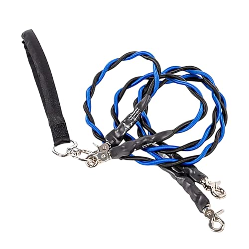 Poo4kark Pet Doppelte Bungee-Leine, 1. Schritt, Trainingstool, doppelte Bungee-Hundeleine, 360°-Drehgelenk, für kleine/mittlere/große Rassen, gepolsterte Griffe, absorbierendes Seil (Black, 1.5m) von Poo4kark