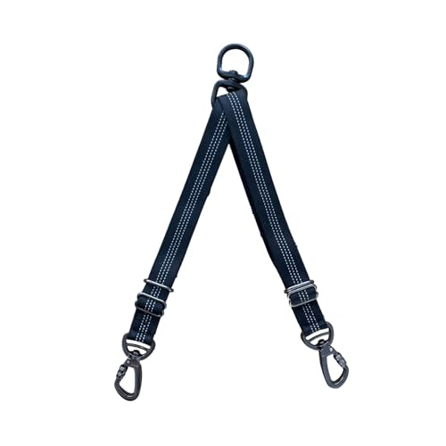 Poo4kark Pet Doppeltes Hunde-Zugseil, verstellbare Länge, verwendet für das Training von Hunden, doppeltes reflektierendes Hunde-Zugseil, Verwicklungsdesign, strapazierfähiges Nylon (Black, 13cm) von Poo4kark