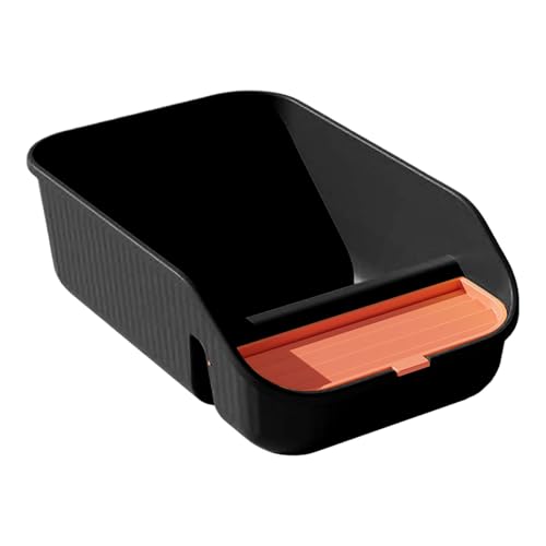 Poo4kark Pet Extra große Katzentoilette, geschlossene, hoch offene Haustiertoilette für Katzen Hunde, langlebiger Kunststoff, für den Innen- Außenbereich (Black, 50x32x5cm) von Poo4kark