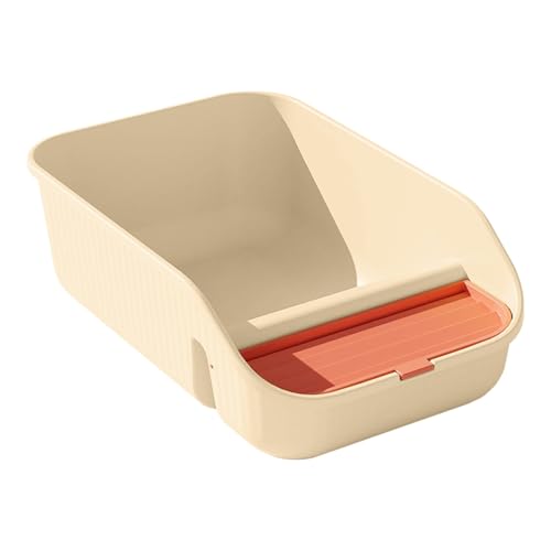 Poo4kark Pet Extra große Katzentoilette, geschlossene, hoch offene Haustiertoilette für Katzen Hunde, langlebiger Kunststoff, für den Innen- Außenbereich (White, 50x32x5cm) von Poo4kark