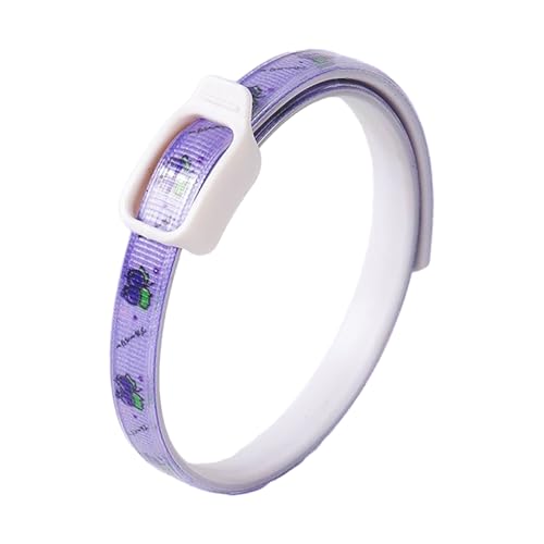 Poo4kark Pet Floh- Zeckenhalsband für Katzen Hunde, mit Ölen, verstellbar, waschbar, langlebig, sichere gezackte Schnalle, Farbstile (Purple, 5x5x1cm) von Poo4kark
