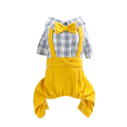 Poo4kark Pet Gentleman-Hosenträgerhose, Haustier-Outfit, Kleidung für Hunde Katzen für formelle Anlässe, strapazierfähiger Stoff, verstellbare Passform (White, L) von Poo4kark
