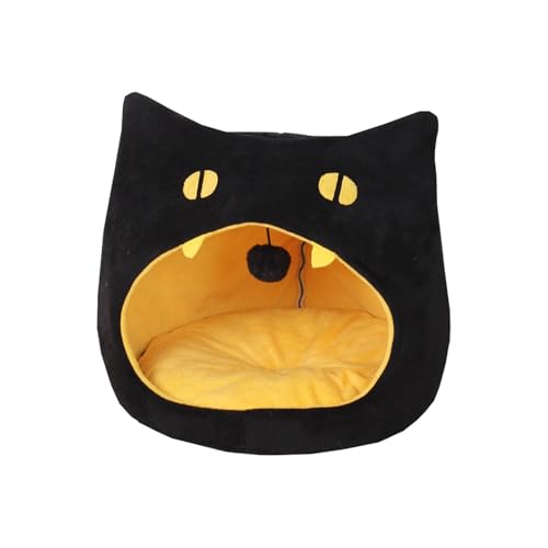 Poo4kark Pet Halloween-Haustierbett für Katzen Hunde, gemütliches Design mit großer Öffnung, weiches, bequemes Hundebett für die Innenkatze mit PP-Füllung (A, 33cm) von Poo4kark