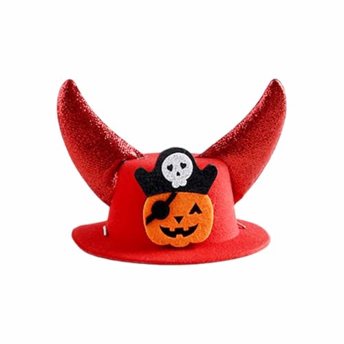 Poo4kark Pet Halloween-Haustierkostüm, Katzen-Hexenhut mit verstellbaren Hörnern, Tier-Anzieh-Accessoire für drinnen draußen, Cosplay, Party, Festival (C, 14X13cm) von Poo4kark