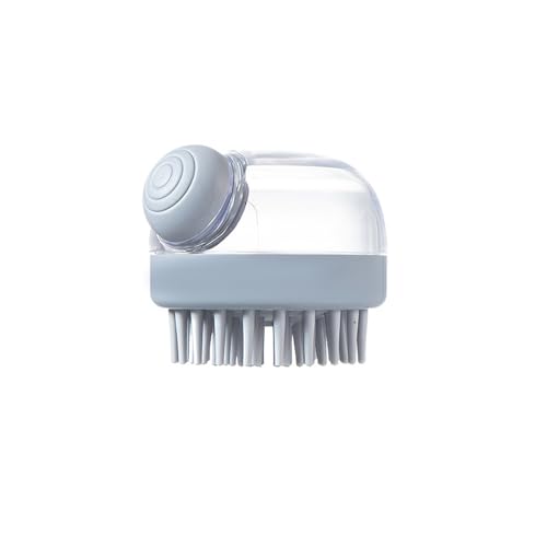 Poo4kark Pet Haustier-Hunde-Shampoo-Massagebürste Massagekamm Fellpflege-Schrubber Duschbürste zum Baden Weiche Silikonbürsten Fellpflegebürste Badebürste für Katzen Hunde Gr (Grey, One Size) von Poo4kark