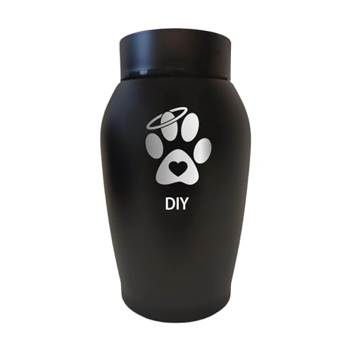 Poo4kark Pet Haustier personalisiert mit dem Namen Datum des Haustiers, Edelstahl, für Hunde, mit luftdichtem Verschluss, 1 Stück (Black, One Size) von Poo4kark