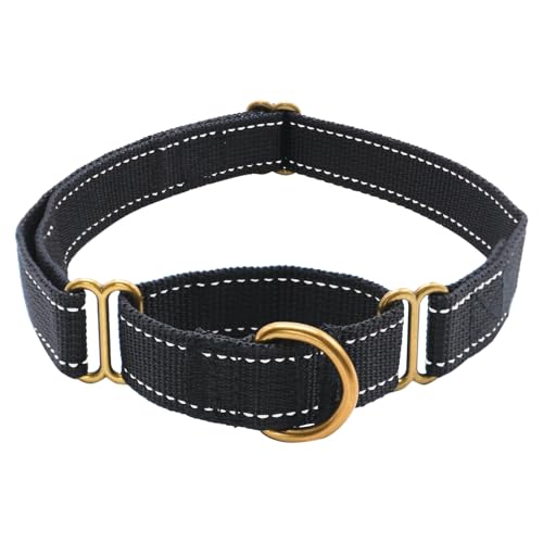 Poo4kark Pet Hundehalsbänder ohne Schnalle, strapazierfähige Trainingshalsbänder, Diensthundehalsbänder für alle Welpen, Bunte Kollektion (dunkelblau, verstellbar, 17,8–43,2 cm, klein) (Black, M) von Poo4kark