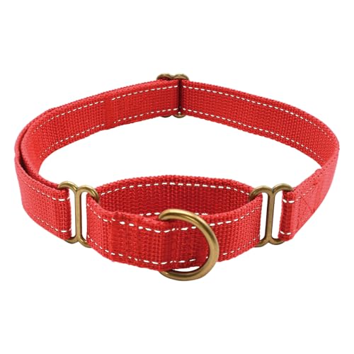 Poo4kark Pet Hundehalsbänder ohne Schnalle, strapazierfähige Trainingshalsbänder, Diensthundehalsbänder für alle Welpen, Bunte Kollektion (dunkelblau, verstellbar, 17,8–43,2 cm, klein) (Red, L) von Poo4kark