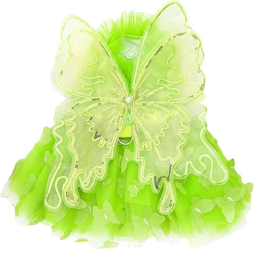 Poo4kark Pet Hundekleid Sommer Haustier Hochzeit Rock Spitze Tutu süße Party Katze Outfit für kleine mittelgroße Hunde (Green1, 35CM) von Poo4kark