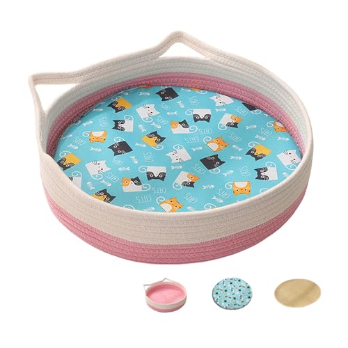 Poo4kark Pet Katze Katze Matratze Hund Serie Katze Schleifen Matratze Kühlen Warmen Internet Haustier Katze Schlafen (B, One Size) von Poo4kark