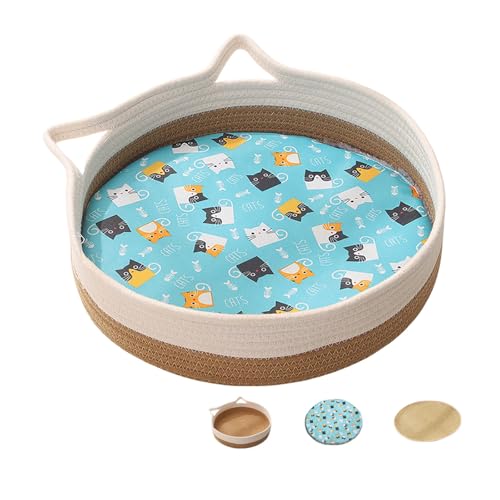 Poo4kark Pet Katze Katze Matratze Hund Serie Katze Schleifen Matratze Kühlen Warmen Internet Haustier Katze Schlafen (C, One Size) von Poo4kark