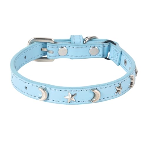 Poo4kark Pet Katzenhalsband, geeignet für Jungen Mädchen, mit elastischem Band, Stern Mond, verstellbare Schnalle, Halsband, geeignet für kleine große Katzen, Größe 20,3 – 30,5 cm (BU2, 27.5cm) von Poo4kark