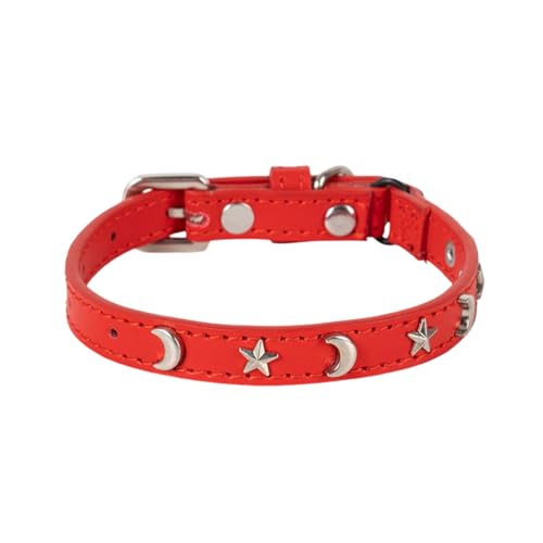 Poo4kark Pet Katzenhalsband, geeignet für Jungen Mädchen, mit elastischem Band, Stern Mond, verstellbare Schnalle, Halsband, geeignet für kleine große Katzen, Größe 20,3 – 30,5 cm (RD1, 27.5cm) von Poo4kark