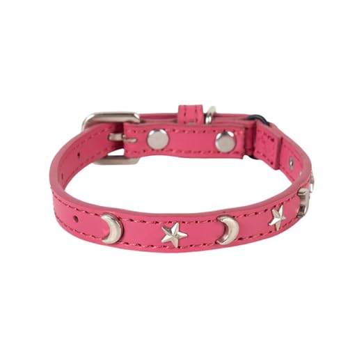 Poo4kark Pet Katzenhalsband, geeignet für Jungen Mädchen, mit elastischem Band, Stern Mond, verstellbare Schnalle, Halsband, geeignet für kleine große Katzen, Größe 20,3 – 30,5 cm (RD2, 27.5cm) von Poo4kark