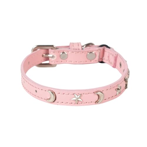 Poo4kark Pet Katzenhalsband, geeignet für Jungen Mädchen, mit elastischem Band, Stern Mond, verstellbare Schnalle, Halsband, geeignet für kleine große Katzen, Größe 20,3 – 30,5 cm (RD3, 27.5cm) von Poo4kark