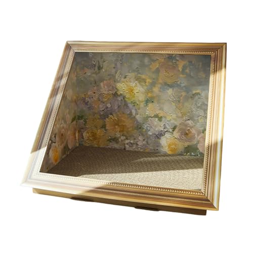 Poo4kark Pet Katzenkratzbrettbett mit Ölgemälderahmen im Retro-Stil Katzenkratzbrett Ölgemälderahmen Kartonsofa mit Wellpapier Katzenkratzbrett Katzenstuhlmöbel (A, One Size) von Poo4kark