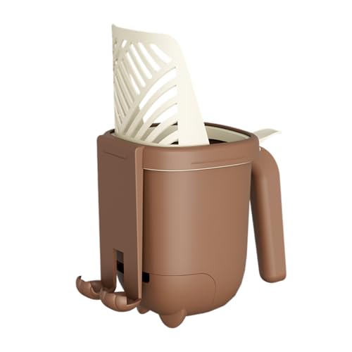 Poo4kark Pet Katzenstreu mit Aufbewahrungseimer Sandauslauffunktion, selbstreinigende, Katzenstreu (Coffee, 24x19cm) von Poo4kark
