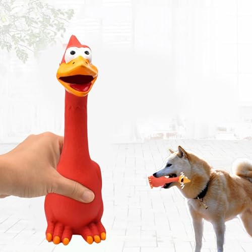 Poo4kark Pet Kauspielzeug für Haustiere Naturkautschuk, langlebiges Beißspielzeug für Hunde, die aggressiv, Welpen, Beißspielzeug (Hühnerform) (A, 20x6x3) von Poo4kark