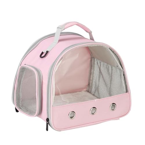 Poo4kark Pet Kleine Tiertasche, Outdoor-Reisetasche mit Riemen, transparent, atmungsaktiv, für Igel, Eichhörnchen, Hase, Hamster, Schildkröte (Pink, One Size) von Poo4kark