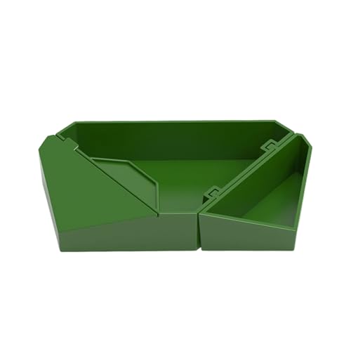 Poo4kark Pet Kombinationsfutterautomat für Reptilienfutter Wasser, abnehmbare, abgedeckte Futterschale für Hamster, für kleine Tiere (Dark Green, 14x7x2.7cm) von Poo4kark