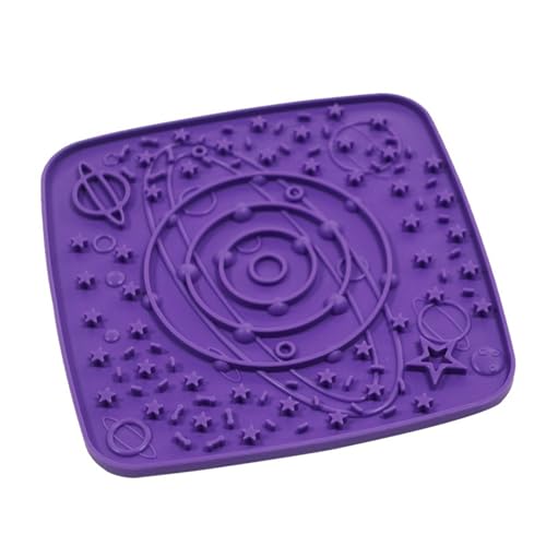 Poo4kark Pet Langsamer Futterspender, Leckmatte für Hunde, Silikon-Leckpad für Hunde, Angst- Schmutzspender für Welpen Katzen (Purple, 18x18cm) von Poo4kark