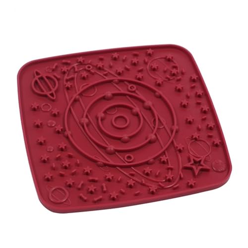 Poo4kark Pet Langsamer Futterspender, Leckmatte für Hunde, Silikon-Leckpad für Hunde, Angst- Schmutzspender für Welpen Katzen (Red, 18x18cm) von Poo4kark