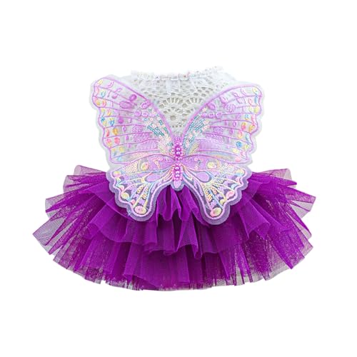 Poo4kark Pet Modisches Blingbling-Tutu-Kleid mit edler Spitze für extra kleine kleine Welpen, perfekt für Partys Festliche Feiern (A, XS) von Poo4kark